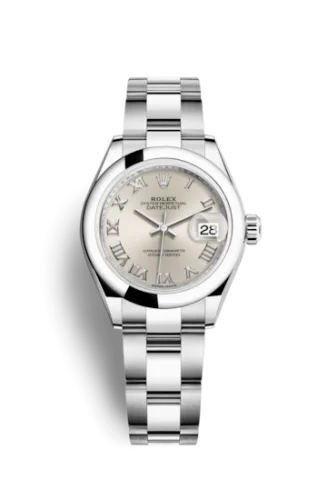 Rolex - 279160-0008 Lady-Datejust 28 Stainless Steel Domed / Oyster / Silver Roman