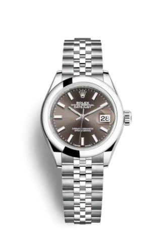 Rolex - 279160-0009 Lady-Datejust 28 Stainless Steel Domed / Jubilee / Dark Grey