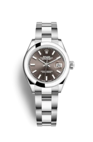Rolex - 279160-0010 Lady-Datejust 28 Stainless Steel Domed / Oyster / Dark Grey