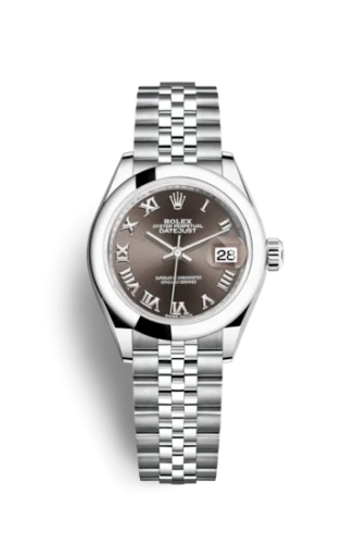 Rolex - 279160-0011 Lady-Datejust 28 Stainless Steel Domed / Jubilee / Dark Grey Roman