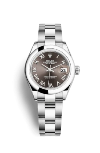 Rolex - 279160-0012 Lady-Datejust 28 Stainless Steel Domed / Oyster / Dark Grey Roman