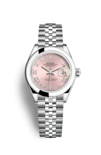 Rolex - 279160-0013 Lady-Datejust 28 Stainless Steel Domed / Jubilee / Pink Roman