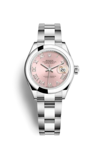 Rolex - 279160-0014 Lady-Datejust 28 Stainless Steel Domed / Oyster / Pink Roman