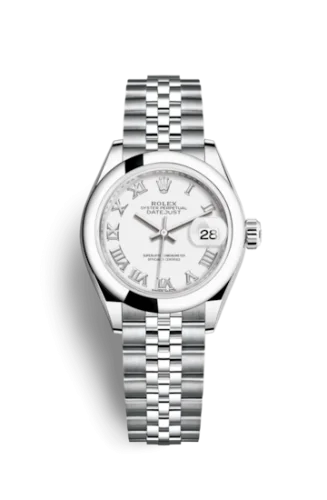 Rolex - 279160-0015 Lady-Datejust 28 Stainless Steel Domed / Jubilee / White Roman