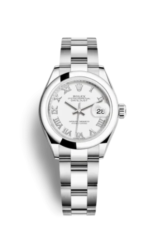 Rolex - 279160-0016 Lady-Datejust 28 Stainless Steel Domed / Oyster / White Roman