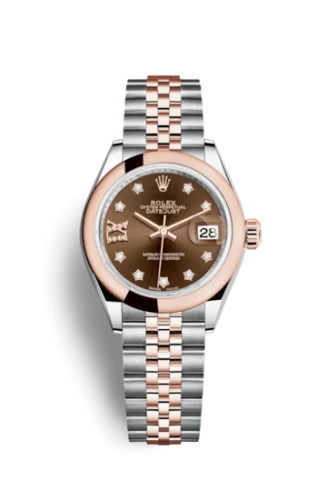 Rolex - 279161-0003 Lady-Datejust 28 Rolesor Rose Domed / Jubilee / Chocolate Diamond