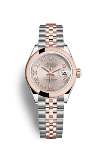 Rolex - 279161-0005 Lady-Datejust 28 Rolesor Rose Domed / Jubilee / Sundust Roman