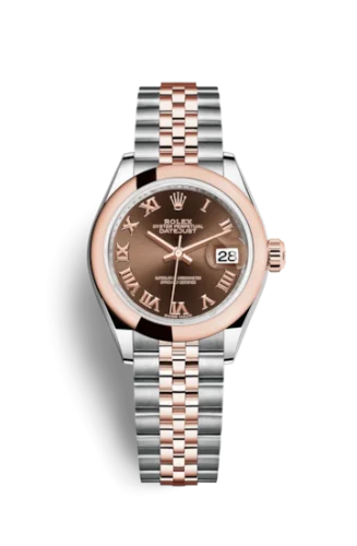 Rolex - 279161-0009 Lady-Datejust 28 Rolesor Rose Domed / Jubilee / Chocolate Roman
