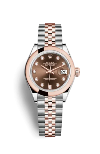Rolex - 279161-0011 Lady-Datejust 28 Rolesor Rose Domed / Jubilee / Chocolate Diamond