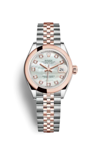 Rolex - 279161-0013 Lady-Datejust 28 Rolesor Rose Domed / Jubilee / MOP