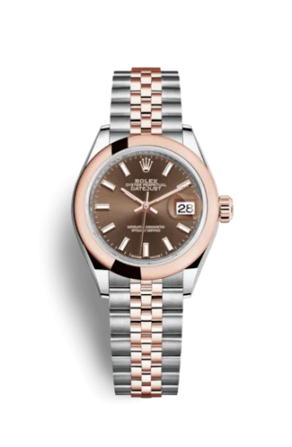 Rolex - 279161-0017 Lady-Datejust 28 Rolesor Rose Domed / Jubilee / Chocolate