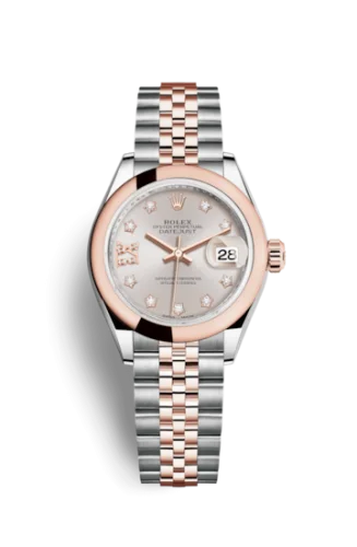Rolex - 279161-0020 Lady-Datejust 28 Rolesor Rose Domed / Jubilee / Sundust Diamond