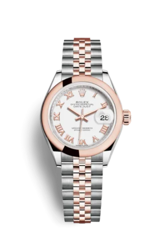 Rolex - 279161-0021 Lady-Datejust 28 Rolesor Rose Domed / Jubilee / White Roman