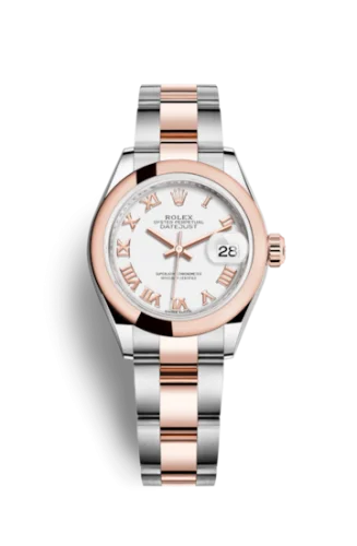 Rolex - 279161-0022 Lady-Datejust 28 Rolesor Rose Domed / Oyster / White Roman