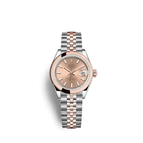 Rolex - 279161-0023 Lady-Datejust 28 Stainless Steel / Rose Gold / Domed / Rose / Jubilee