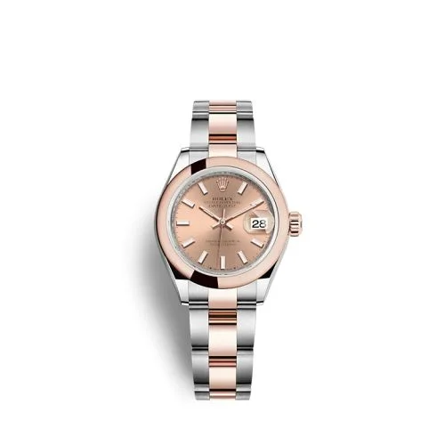 Rolex - 279161-0024 Lady-Datejust 28 Stainless Steel / Rose Gold / Domed / Rose / Oyster