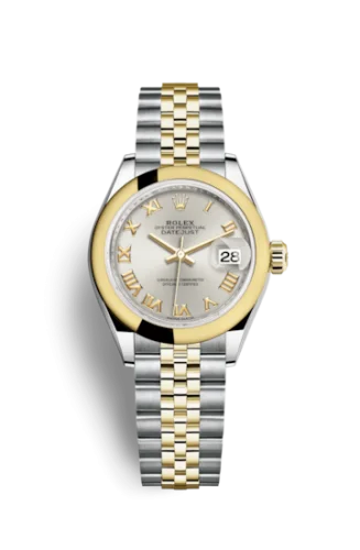 Rolex - 279163-0005 Lady-Datejust 28 Rolesor Yellow Domed / Jubilee / Silver Roman