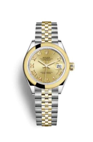 Rolex - 279163-0009 Lady-Datejust 28 Rolesor Yellow Domed / Jubilee / Champagne Roman