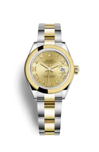 Rolex - 279163-0010 Lady-Datejust 28 Rolesor Yellow Domed / Oyster / Champagne Roman