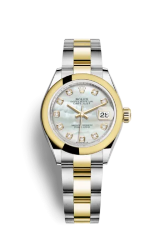 Rolex - 279163-0014 Lady-Datejust 28 Rolesor Yellow Domed / Oyster / MOP