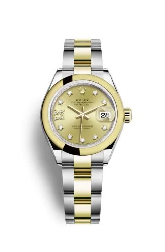 Rolex - 279163-0021 Lady-Datejust 28 Rolesor Yellow Domed / Oyster / Champagne Diamond