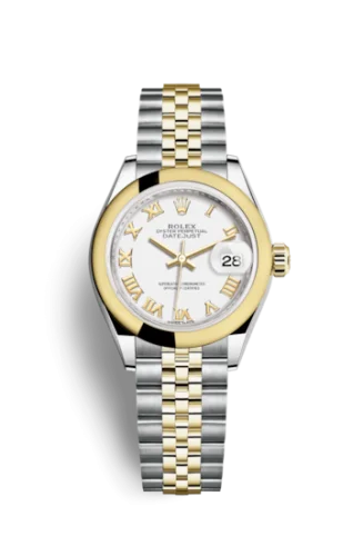Rolex - 279163-0023 Lady-Datejust 28 Rolesor Yellow Domed / Jubilee / White Roman