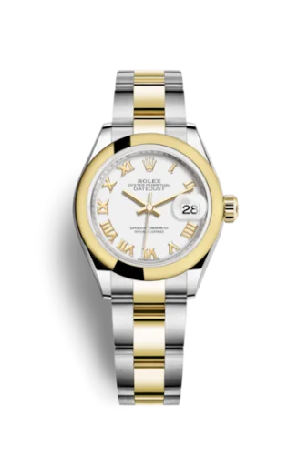Rolex - 279163-0024 Lady-Datejust 28 Rolesor Yellow Domed / Oyster / White Roman