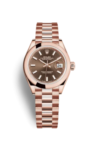 Rolex - 279165-0007 Lady-Datejust 28 Everose Domed / President / Chocolate