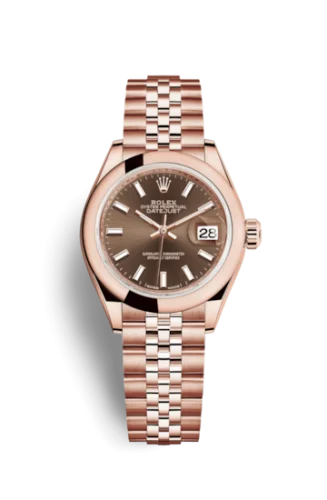 Rolex - 279165-0008 Lady-Datejust 28 Everose Domed / Jubilee / Chocolate