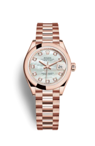 Rolex - 279165-0017 Lady-Datejust 28 Everose Domed / President / MOP