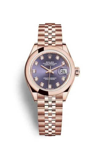Rolex - 279165-0020 Lady-Datejust 28 Everose Domed / Jubilee / Aubergine