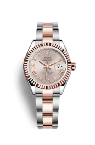 Rolex - 279171-0006 Lady-Datejust 28 Rolesor Rose Fluted / Oyster / Sundust Roman