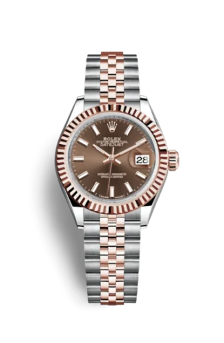 Rolex - 279171-0017 Lady-Datejust 28 Rolesor Rose Fluted / Jubilee / Chocolate
