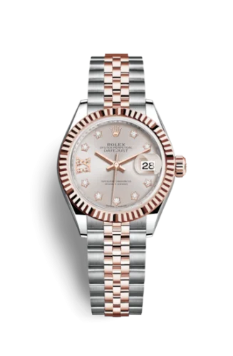 Rolex - 279171-0019 Lady-Datejust 28 Rolesor Rose Fluted / Jubilee / Sundust Diamond