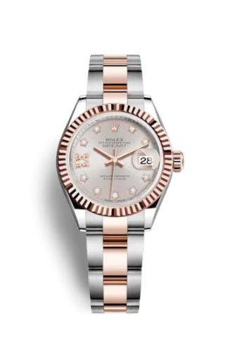 Rolex - 279171-0020 Lady-Datejust 28 Rolesor Rose Fluted / Oyster / Sundust Diamond