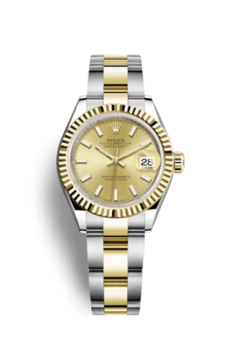 Rolex - 279173-0002 Lady-Datejust 28 Rolesor Yellow Fluted / Oyster / Champagne