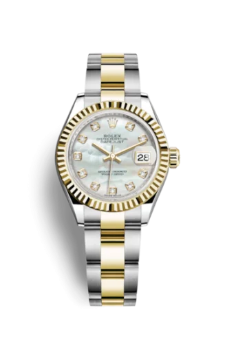 Rolex - 279173-0014 Lady-Datejust 28 Rolesor Yellow Fluted / Oyster / MOP