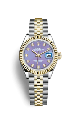 Rolex - 279173-0017 Lady-Datejust 28 Rolesor Yellow Fluted / Jubilee / Lavender Diamond