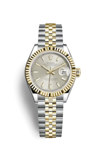 Rolex - 279173-0019 Lady-Datejust 28 Rolesor Yellow Fluted / Jubilee / Silver
