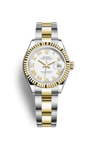 Rolex - 279173-0024 Lady-Datejust 28 Rolesor Yellow Fluted / Oyster / White Roman