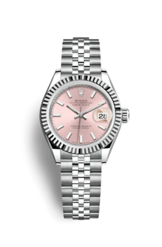 Rolex - 279174-0001 Lady-Datejust 28 Stainless Steel Fluted / Pink / Jubilee