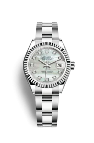 Rolex - 279174-0010 Lady-Datejust 28 Stainless Steel Fluted / MOP / Oyster