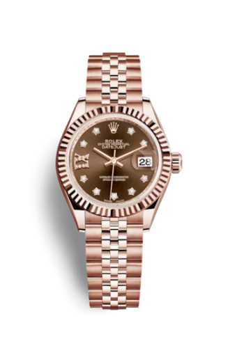 Rolex - 279175-0004 Lady-Datejust 28 Everose Fluted  / Jubilee / Chocolate Diamond