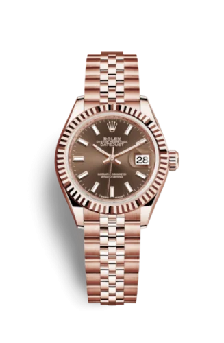 Rolex - 279175-0008 Lady-Datejust 28 Everose Fluted / Jubilee / Chocolate