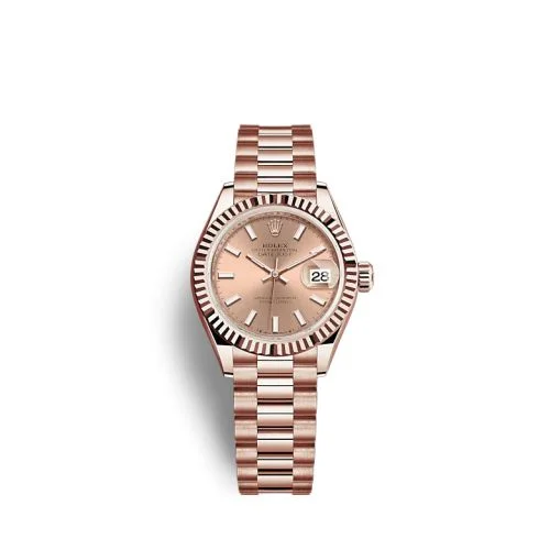 Rolex - 279175-0025 Lady-Datejust 28 Rose Gold / Fluted / Rose / President
