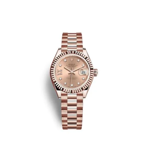 Rolex - 279175-0029 Lady-Datejust 28 Rose Gold / Fluted / Rose - Diamond / President