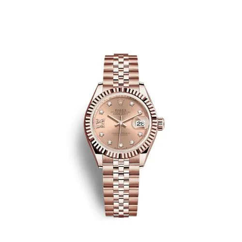 Rolex - 279175-0030 Lady-Datejust 28 Rose Gold / Fluted / Rose - Diamond / Jubilee