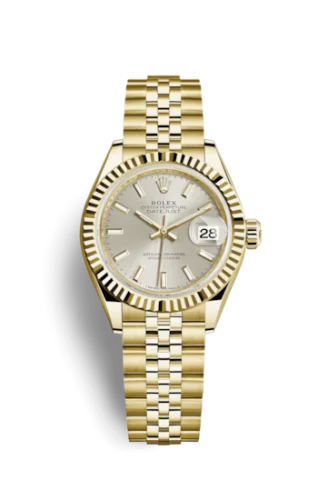 Rolex - 279178-0006 Lady-Datejust 28 Yellow Gold Fluted / Jubilee / Silver