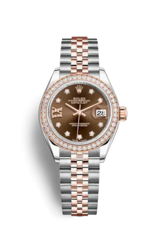 Rolex - 279381RBR-0003 Lady-Datejust 28 Rolesor Rose Diamond / Jubilee / Chocolate Diamond