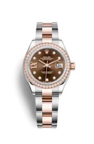 Rolex - 279381RBR-0004 Lady-Datejust 28 Rolesor Rose Diamond / Oyster / Chocolate Diamond